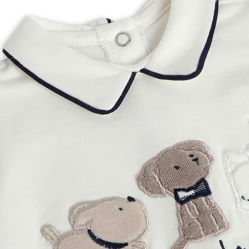 Boys Blue Printed Smock with Legging image number 4